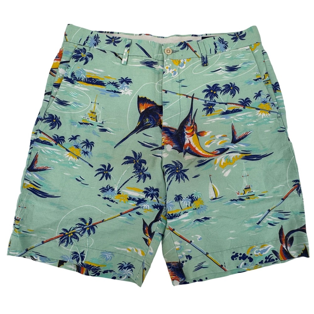 Polo Ralph Lauren Shorts 32 Men's Classic Fit Sailfish Palm Tree Print‎